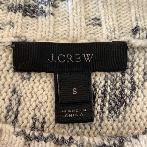 J. Crew Speckled Cotton Crew Neck Sweater Item H4658 Ivory Charcoal Size S - Picture 13 of 14